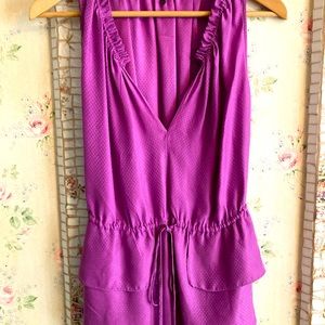 Rebecca Taylor silk blouse 6 tiered peplum waist